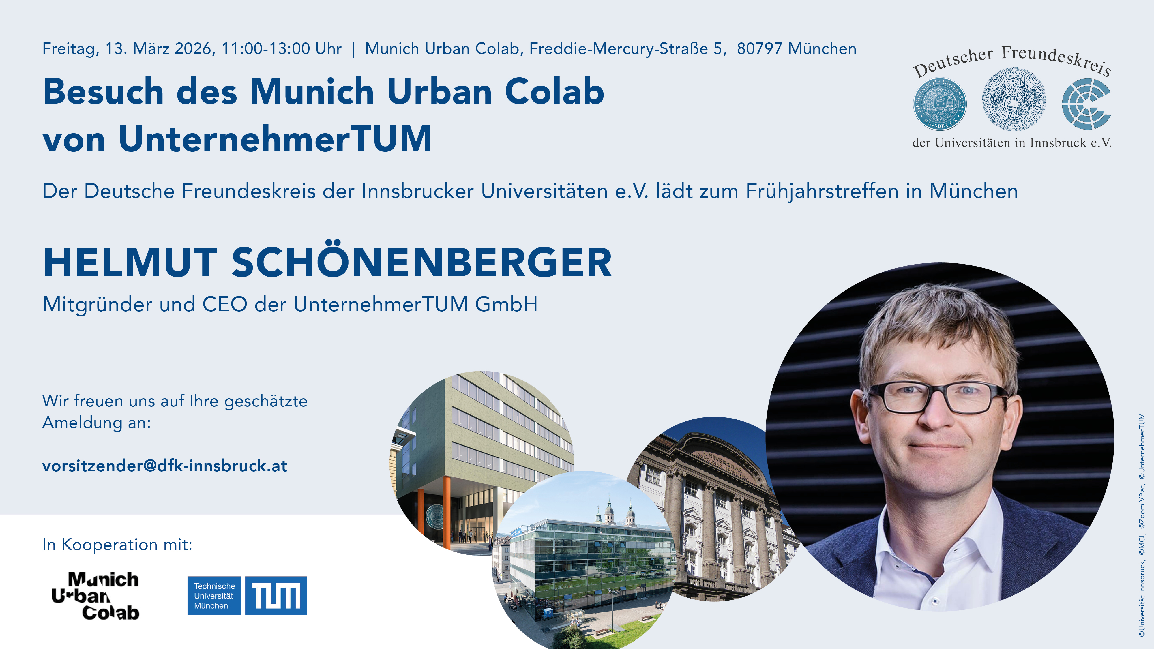 INNSBRUCK TRIFFT MÜNCHEN | Besuch des Munich Urban Colab von UnternehmerTUM | FR 13.03.2026, 11-13 Uhr, München